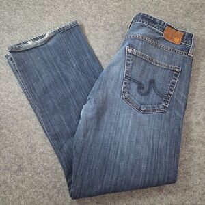 AG Adriano Goldschmied Protégé Straight Leg Jeans Men's 34x32 Made USA Dark Wash